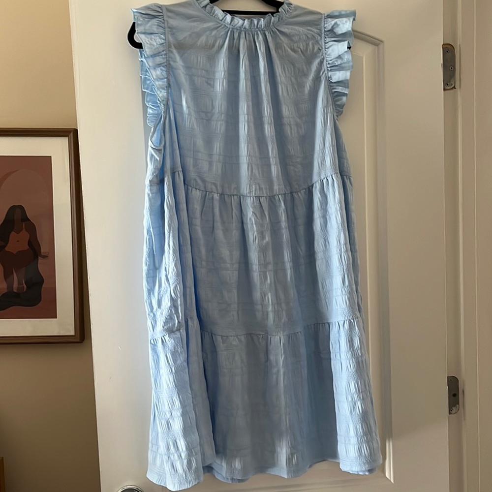 Blue keyhole light dress